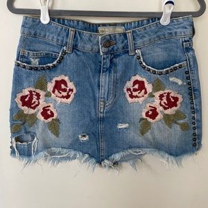 Free People Mini Denim Skirt